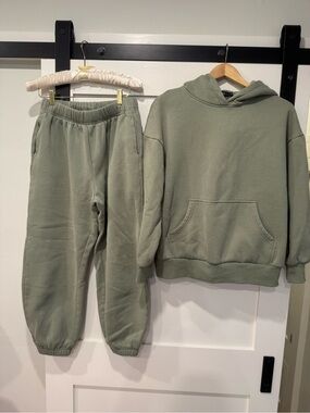 Women's Olive Green Fleece Sweat Set